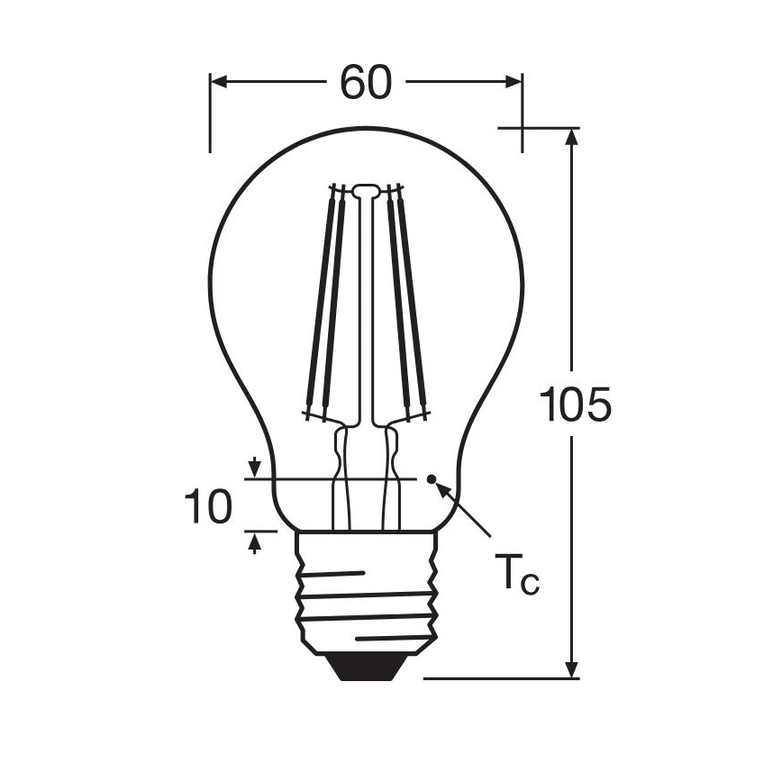 Λαμπτήρας LED FILAMENT A60 E27/6,5W/230V 4000K - Osram