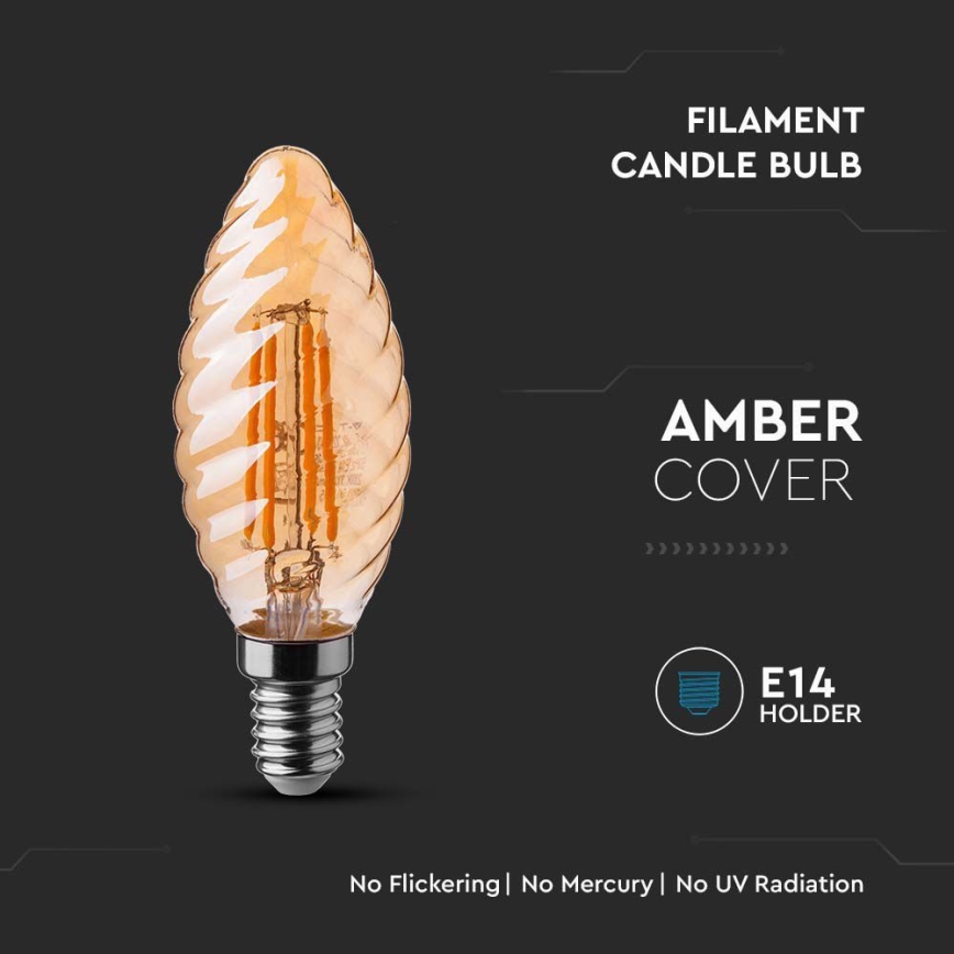 Λαμπτήρας LED FILAMENT AMBER E14/4W/230V 2200K