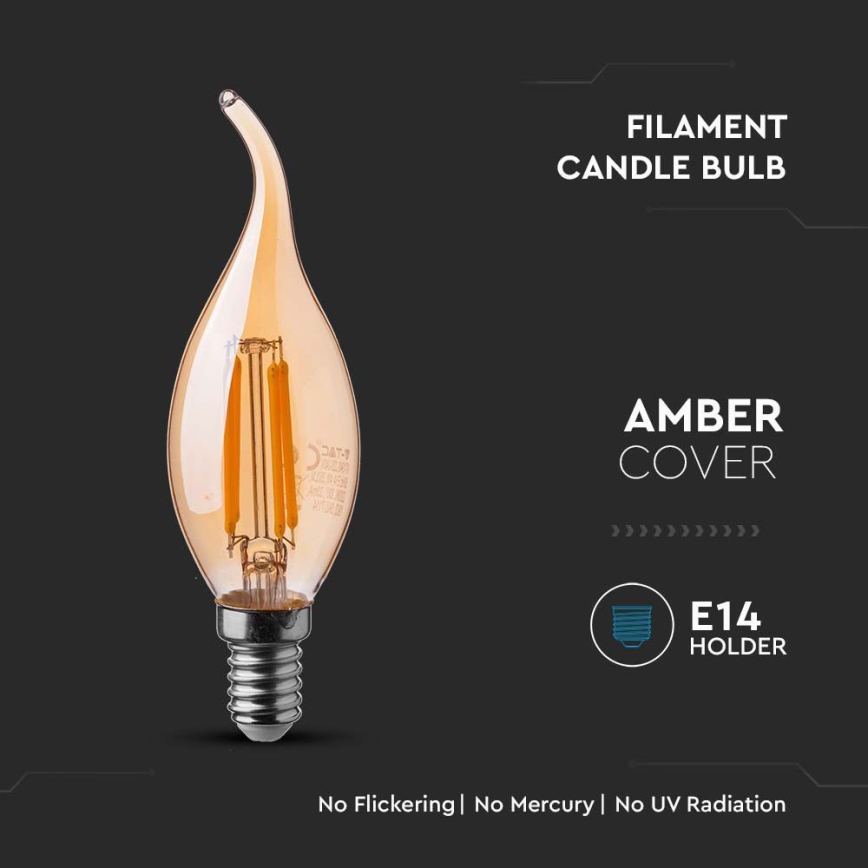 Λαμπτήρας LED FILAMENT AMBER E14/4W/230V 2200K