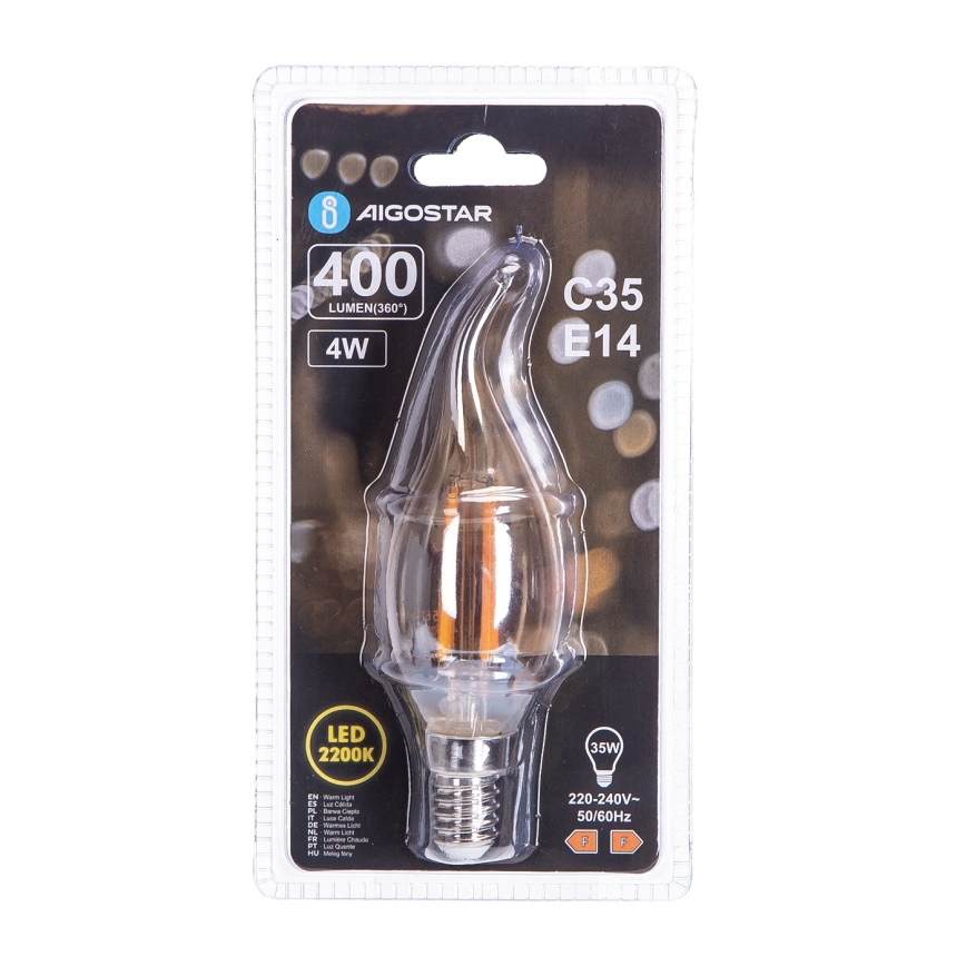 Λαμπτήρας LED FILAMENT C35 E14/4W/230V 2200K - Aigostar