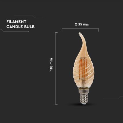 Λαμπτήρας LED FILAMENT E14/4W/230V 2200K