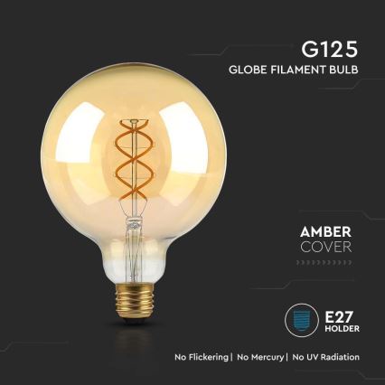 Λαμπτήρας LED FILAMENT G125 E27/5W/230V 1800K