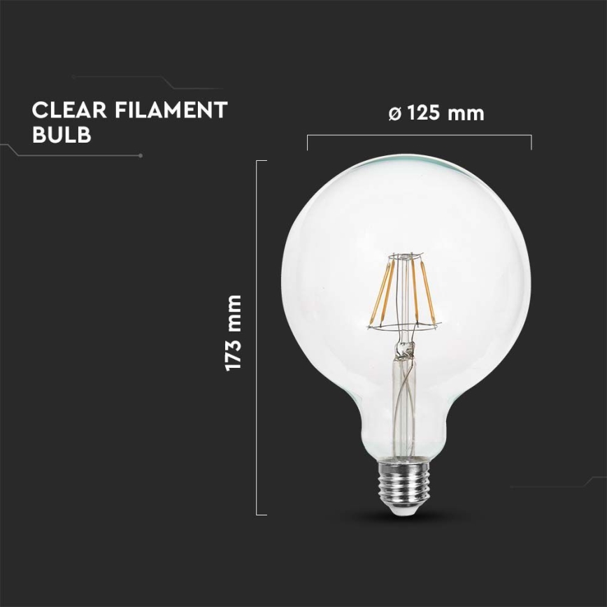 Λαμπτήρας LED FILAMENT G125 E27/6W/230V 3000K