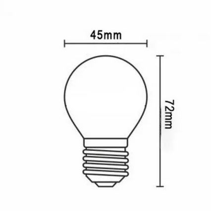 Λαμπτήρας LED FILAMENT G45 E27/2W/230V 3000K
