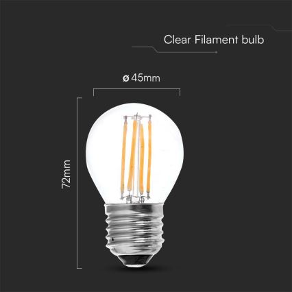Λαμπτήρας LED FILAMENT G45 E27/6W/230V 4000K