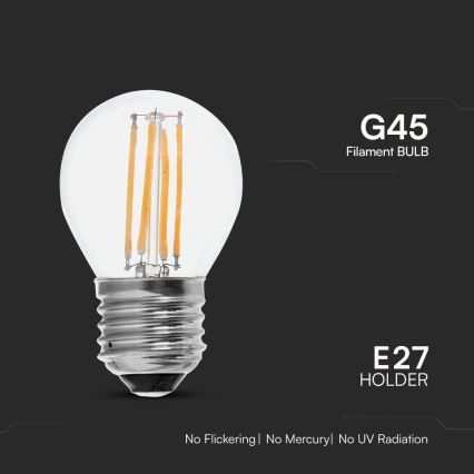 Λαμπτήρας LED FILAMENT G45 E27/6W/230V 6500K