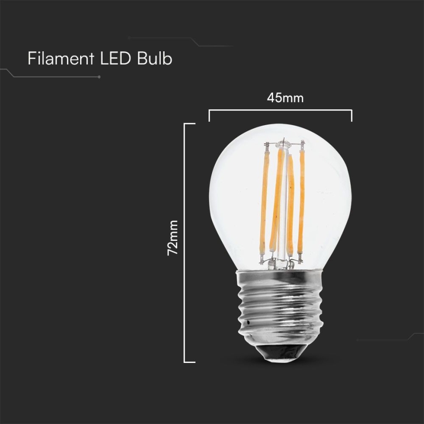 Λαμπτήρας LED FILAMENT G45 E27/6W/230V 6500K