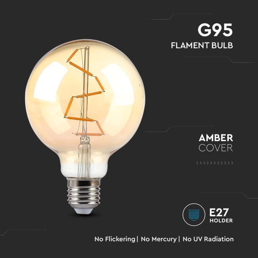 Λαμπτήρας LED FILAMENT G95 E27/4W/230V 2200K