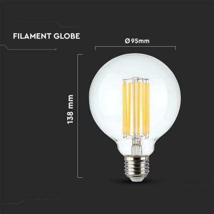 Λαμπτήρας LED FILAMENT G95 E27/6W/230V 3000K