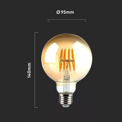 Λαμπτήρας LED FILAMENT G95 E27/8W/230V 2200K