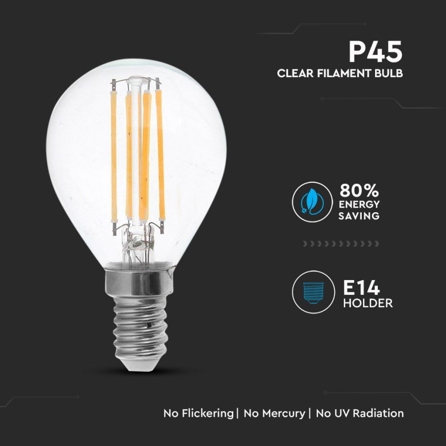 Λαμπτήρας LED FILAMENT P45 E14/4W/230V 4000K