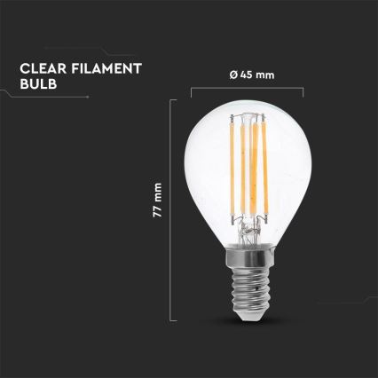 Λαμπτήρας LED FILAMENT P45 E14/4W/230V 4000K