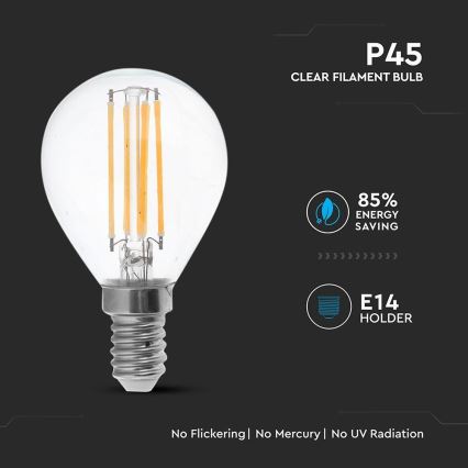 Λαμπτήρας LED FILAMENT P45 E14/6W/230V 2700K
