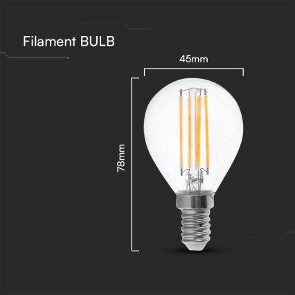 Λαμπτήρας LED FILAMENT P45 E14/6W/230V 4000K
