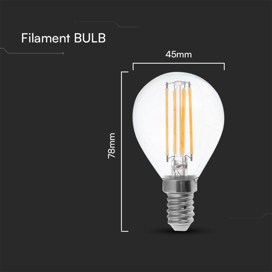 Λαμπτήρας LED FILAMENT P45 E14/6W/230V 4000K