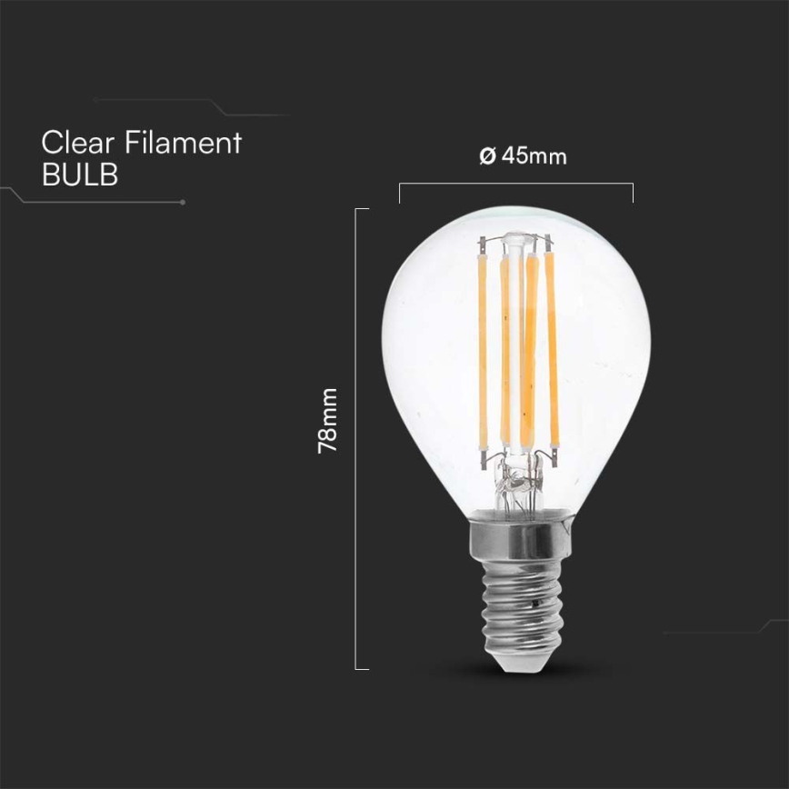 Λαμπτήρας LED FILAMENT P45 E14/6W/230V 6500K