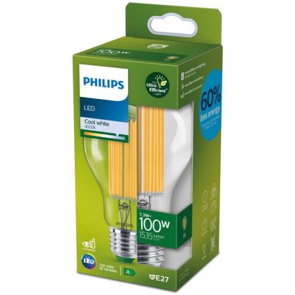 Λαμπτήρας LED FILAMENT Philips A60 E27/7,3W/230V 4000K