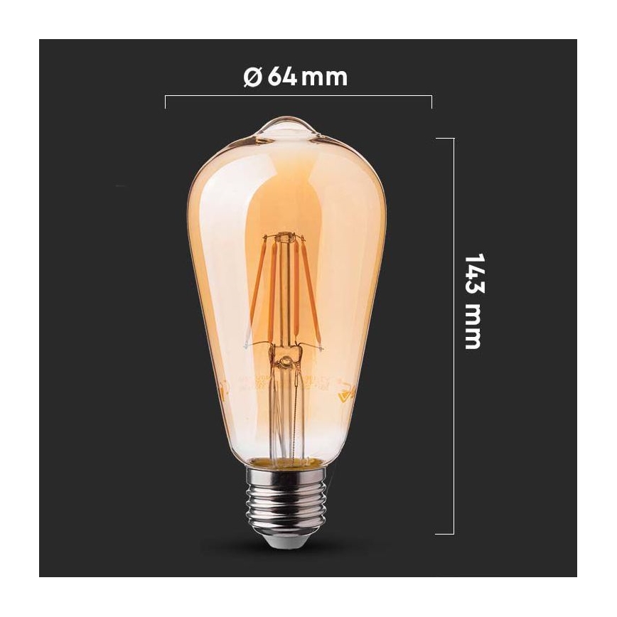 Λαμπτήρας LED FILAMENT ST64 E27/6W/230V 2200K