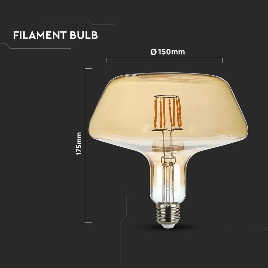 Λαμπτήρας LED FILAMENT T180 E27/8W/230V 1800K