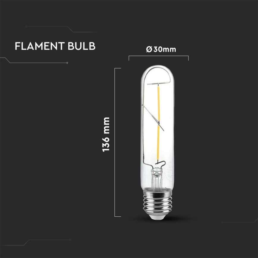 Λαμπτήρας LED FILAMENT T30 E27/2W/230V 3000K