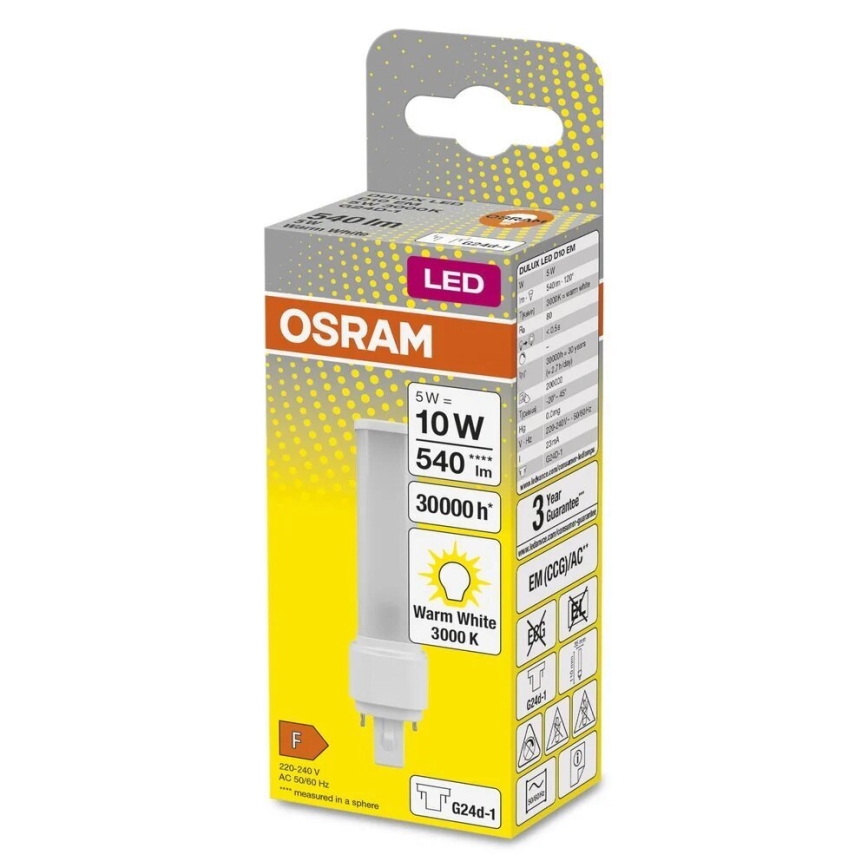 Λαμπτήρας LED G24d-1/5W/230V 3000K - Osram