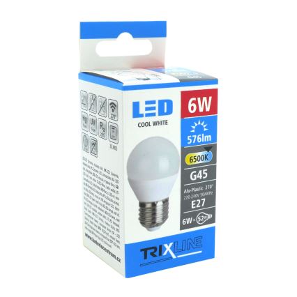 Λαμπτήρας LED G45 E27/6W/230V 6500K