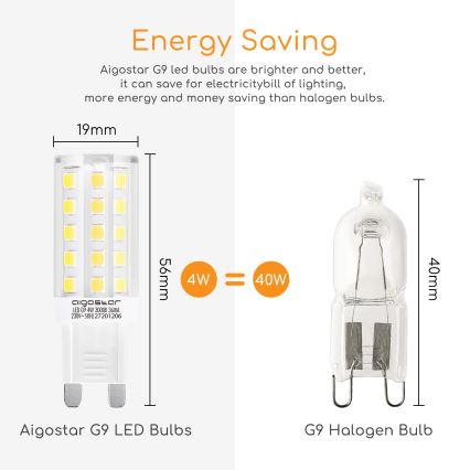 Λαμπτήρας LED G9/4W/230V 3000K - Aigostar