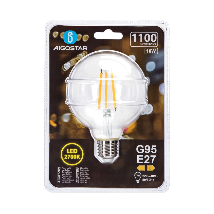 Λαμπτήρας LED G95 E27/10W/230V 2700K - Aigostar
