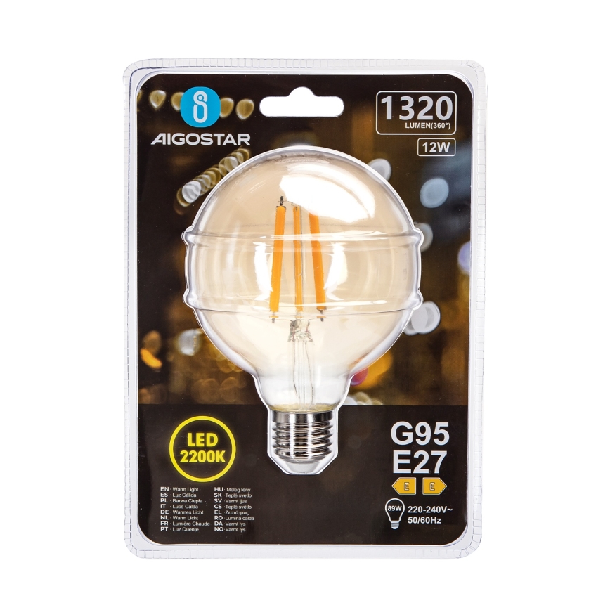 Λαμπτήρας LED G95 E27/12W/230V 2200K - Aigostar