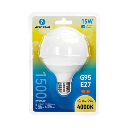 Λαμπτήρας LED G95 E27/15W/230V 4000K - Aigostar