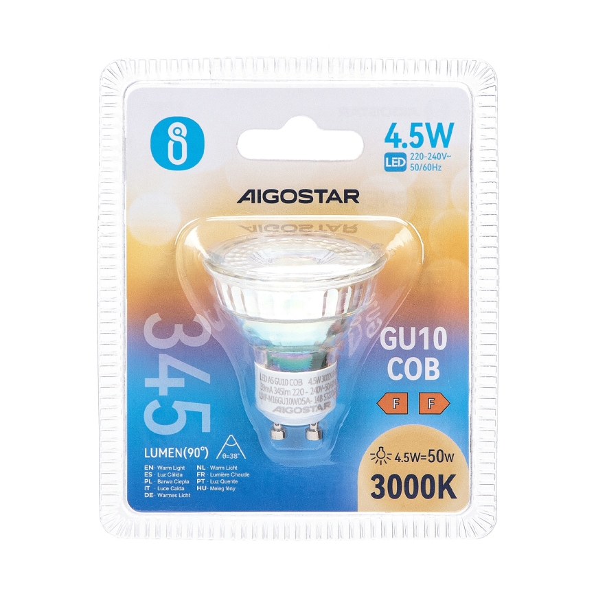 Λαμπτήρας LED GU10/4,5W/230V 3000K - Aigostar