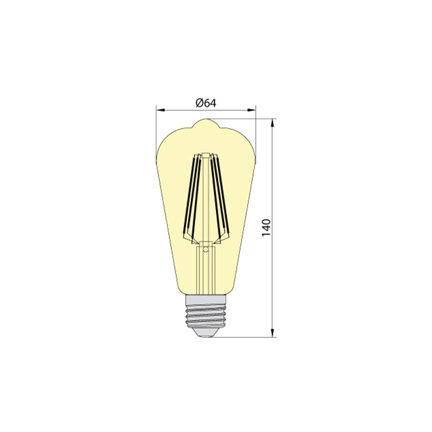 Λαμπτήρας LED LEDSTAR AMBER ST64 E27/10W/230V 2200K