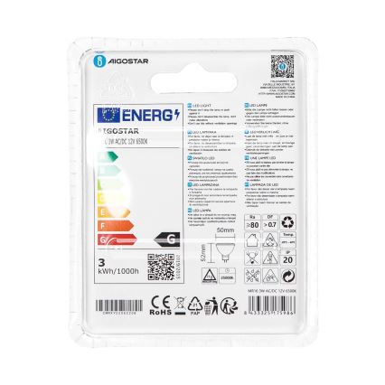 Λαμπτήρας LED MR16 GU5,3/3W/12V 6500K - Aigostar