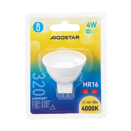 Λαμπτήρας LED MR16 GU5,3/4W/12V 4000K - Aigostar