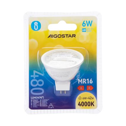 Λαμπτήρας LED MR16 GU5,3/6W/12V 4000K - Aigostar
