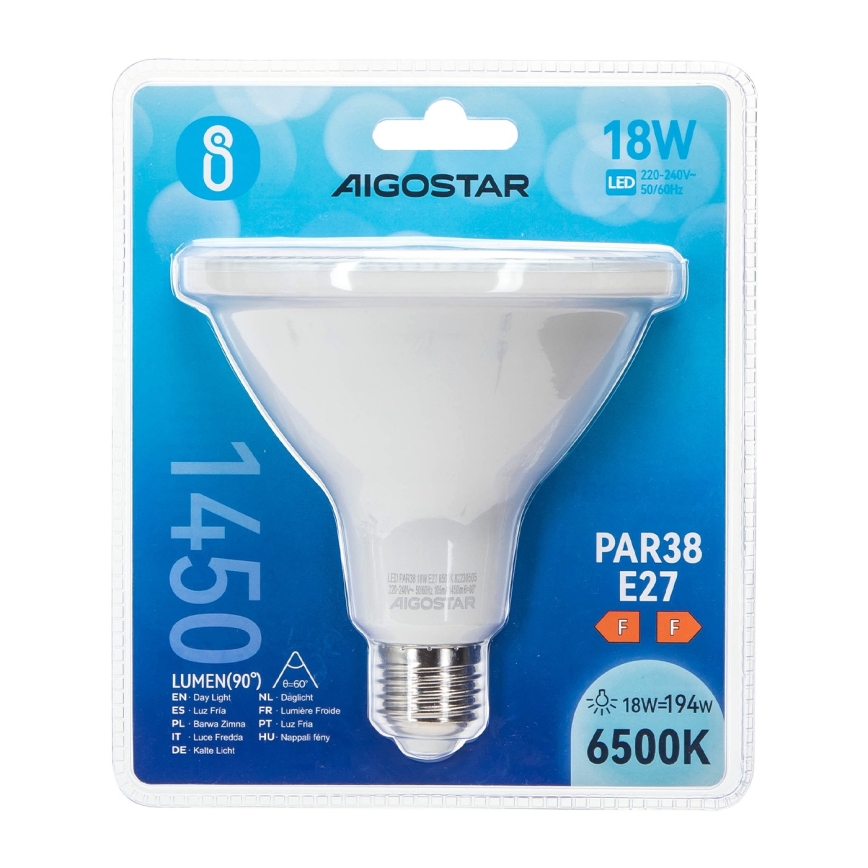 Λαμπτήρας LED PAR38 E27/18W/230V 6500K - Aigostar