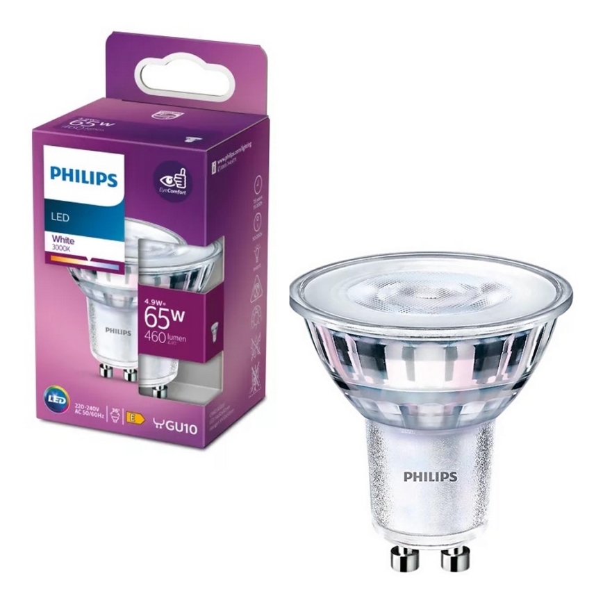 Λαμπτήρας LED Philips PAR16 GU10/4,9W/230V 3000K