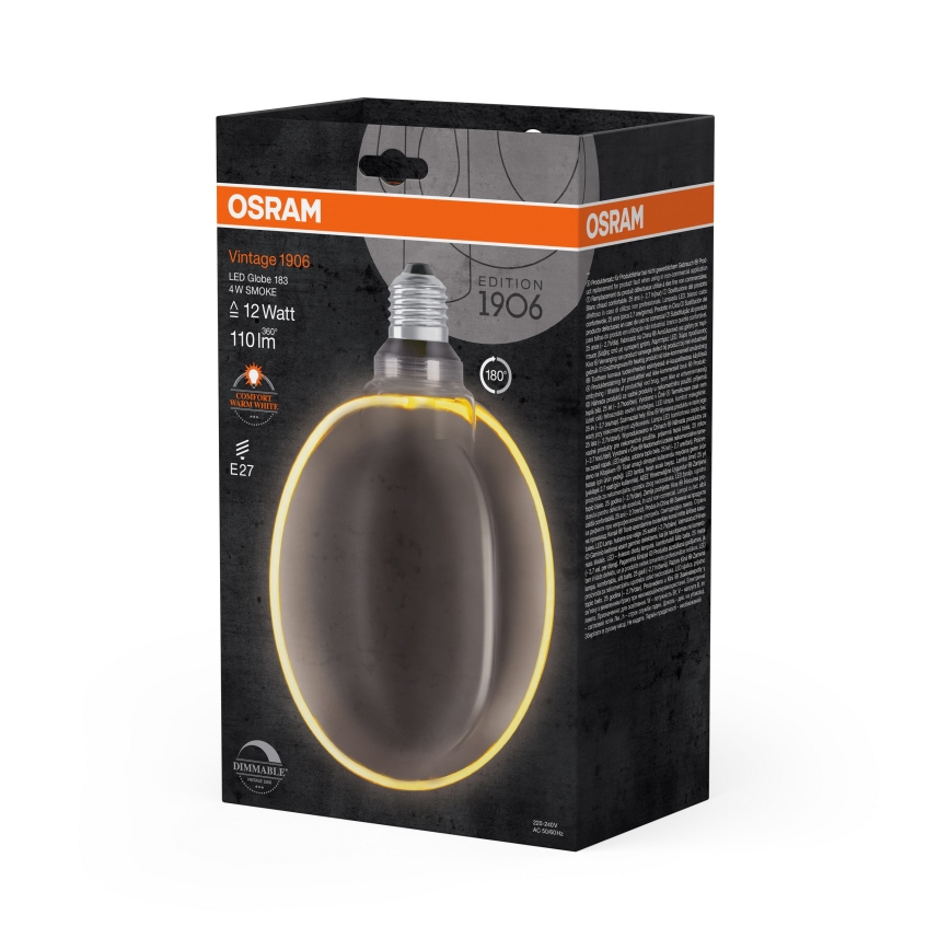 Ρυθμιζόμενη LED λάμπα VINTAGE FILAMENT E27/4W/230V 1800K - Osram