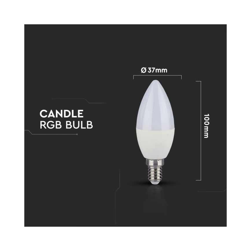 Λαμπτήρας LED RGB Dimmable E14/3,5W/230V 6400K + RC