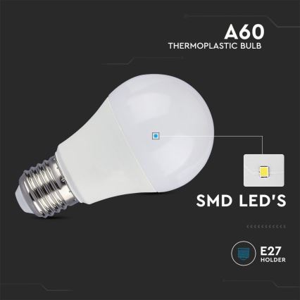 Λαμπτήρας LED SAMSUNG CHIP A60 E27/8,5W/230V 4000K