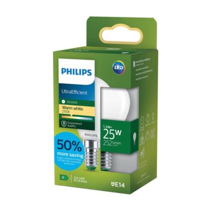 Λαμπτήρας LED ULTRAEFFICIENT Philips P45 E14/1,2W/230V 2700K