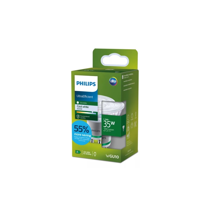 Λαμπτήρας LED ULTRAEFFICIENT Philips PAR16 GU10/1,2W/230V 4000K