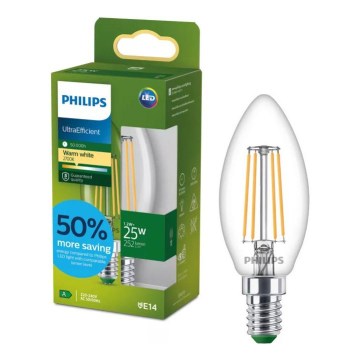 Λαμπτήρας LED ULTRAEFFICIENT VINTAGE Philips B35 E14/1,2W/230V 2700K