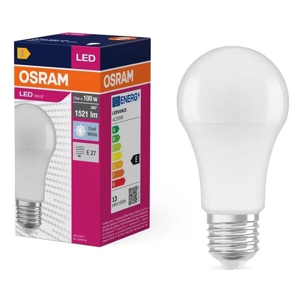 Λαμπτήρας LED VALUE A100 E27/13W/230V 4000K - Osram