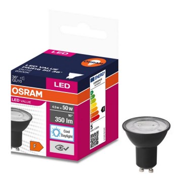 Λαμπτήρας LED VALUE PAR16 GU10/4,5W/230V 4000K 36° μαύρο - Osram