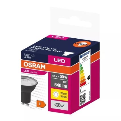 Λαμπτήρας LED VALUE PAR16 GU10/6,9W/230V 2700K 120° μαύρο - Osram