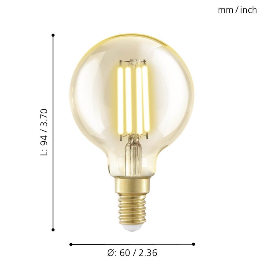 Λαμπτήρας LED VINTAGE E14/4W/230V 2200K - Eglo