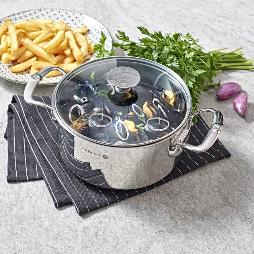 De Buyer 3427.24 - Κατσαρόλα MILADY 24 εκ. με καπάκι από ανοξείδωτο χάλυβα