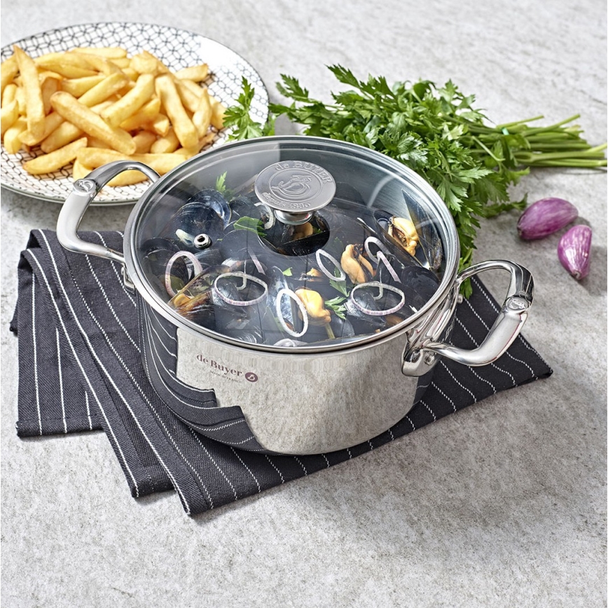 De Buyer 3427.28 - Κατσαρόλα MILADY 28 cm με καπάκι, από ανοξείδωτο ατσάλι