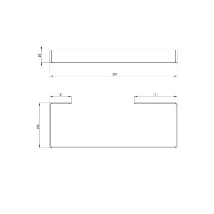 Deante ADM_A611 - Επιτοίχια κρεμάστρα για πετσέτες MOKKO 30 cm λευκή